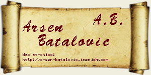 Arsen Batalović vizit kartica